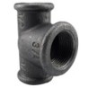Raccord fonte malléable noir fileté Té réduit femelle - Brute / Noire - 2" x 2" x 1"