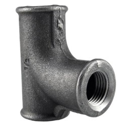 Raccord fonte malléable noir Té femelle à embranchement cintré - 1"1/4 - Brute / Noire