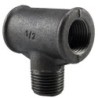 Raccord fonte malléable noir Té femelle avec embranchement Mâle - 3/4" - Brute / Noire