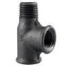 Raccord fonte malléable noir fileté Té femelle avec une sortie Mâle - 3/4" - Brute / Noire