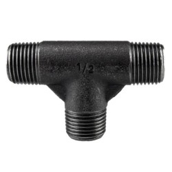 Raccord fonte malléable noir fileté Té mâle - 1" - Brute / Noire