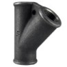 Raccord fonte malléable noir fileté Té femelle 45° - 3/4" - Brute / Noire