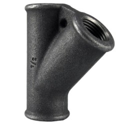 Raccord fonte malléable noir fileté Té femelle 45° - 1"1/4 - Brute / Noire
