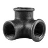 Raccord fonte malléable fileté Distributeur femelle à coude - 1/2" - Brute / Noire
