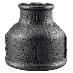 Raccord fonte malléable noir fileté Manchon réduit femelle - Brute / Noire - 1"1/4 - 1/2"