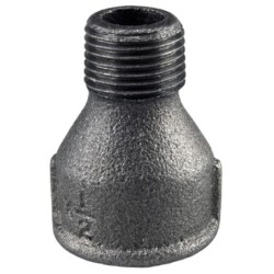 Raccord fonte malléable noir fileté Manchon réduit femelle mâle - Brute / Noire - 1"1/4 - 1"