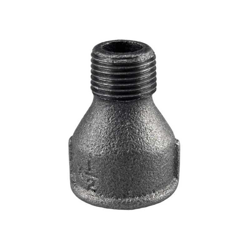Raccord fonte malléable noir fileté Manchon réduit femelle mâle - Brute / Noire - 2" - 1"1/4