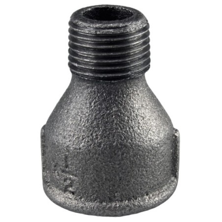 Raccord fonte malléable noir fileté Manchon réduit femelle mâle - Brute / Noire - 2" - 1"1/4