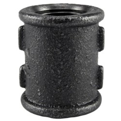 Raccord fonte malléable noir fileté manchon femelle filetage droite/gauche - 1"1/2 - Brute / Noire