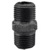 Raccord fonte malléable noir fileté mamelon mâle filetage droite/gauche - 1" - Brute / Noire