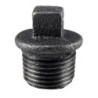 Raccord fonte malléable noir bouchon mâle avec bourrelet et fileté - 3" - Brute / Noire