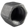 Raccord fonte malléable noir bouchon femelle hexagonale fileté - 2"1/2 - Brute / Noire