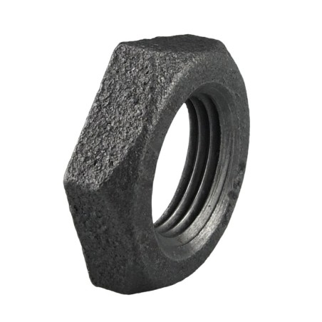 Raccord fonte malléable noir fileté Contre-Écrous évidé - 1"1/4 - Brute / Noire