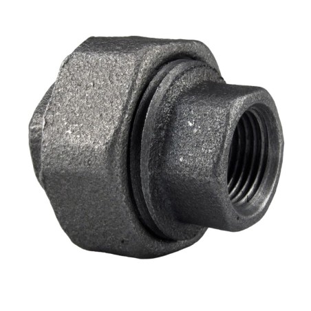 Raccord fonte malléable noir Manchon union femelle conique - 4" - Brute / Noire