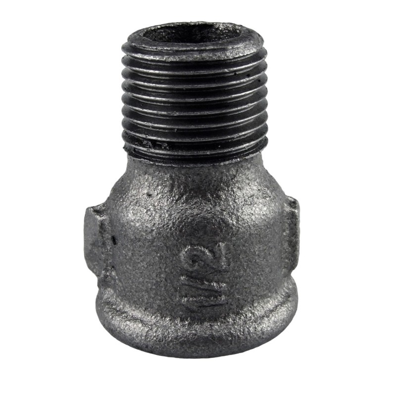 Raccord fonte malléable fileté Manchon égal femelle et mâle - 3/8" - Brute / Noire