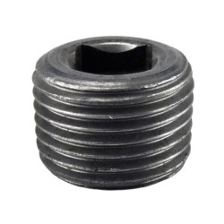 Raccord fonte malléable noir fileté Bouchon mâle creux 4/6 pans - 3/4" - Brute / Noire