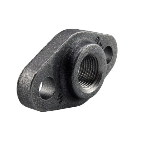 Raccord fonte malléable noir fileté Bride ovale avec trous - 3/4" - Brute / Noire