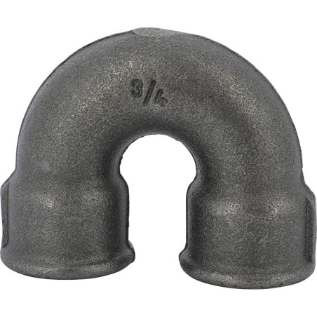 Raccord fonte malléable noir fileté courbe FF double 180° - 1"1/2 - Brute / Noire