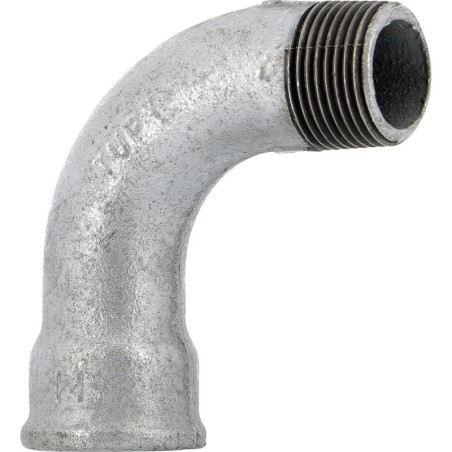 Raccord fonte malléable galvanisé courbe grand rayon 90° mâle femelle - 3" - Galvanisée / Galva