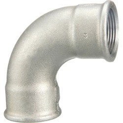 Raccord fonte malléable galvanisé fileté Courbe grand rayon 90° femelle femelle - 3/8" - Galvanisée / Galva