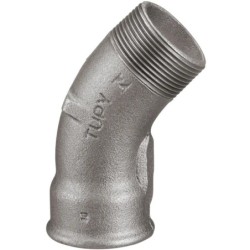 Raccord fonte malléable galvanisé fileté Courbe 45° mâle femelle - 3" - Galvanisée / Galva