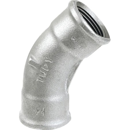 Raccord fonte malléable fileté Courbe 45° femelle - 2"1/2 - Galvanisée / Galva