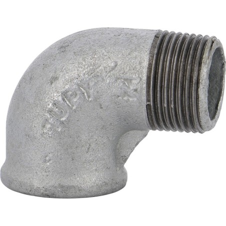 Raccord fonte malléable galvanisé fileté Coude mâle femelle - 3" - Galvanisée / Galva