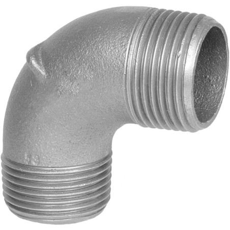Raccord fonte malléable coude galvanisé fileté mâle - 1" - Galvanisée / Galva