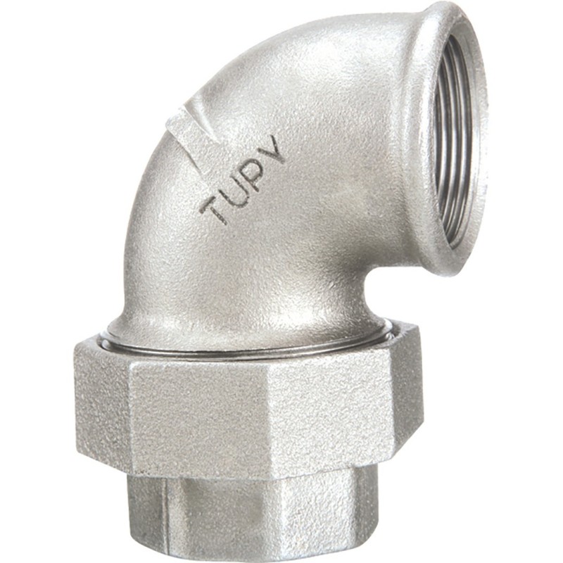 Raccord fonte malléable galvanisé fileté Coude union femelle à joint conique - 3/8" - Galvanisée / Galva