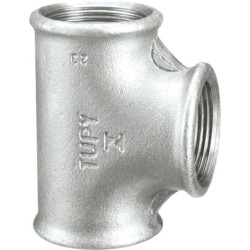 Raccord fonte malléable galvanisé taraudé Té égal femelle - 4" - Galvanisée / Galva