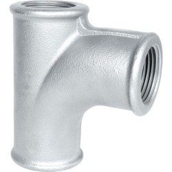 Raccord fonte malléable galvanisé Té femelle à embranchement cintré - 1"1/4 - Galvanisée / Galva