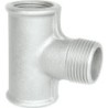 Raccord fonte malléable galvanisé fileté Té femelle avec embranchement Mâle - 1/2" - Galvanisée / Galva