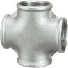 Raccord fonte malléable galvanisé fileté Croix femelle - 4" - Galvanisée / Galva