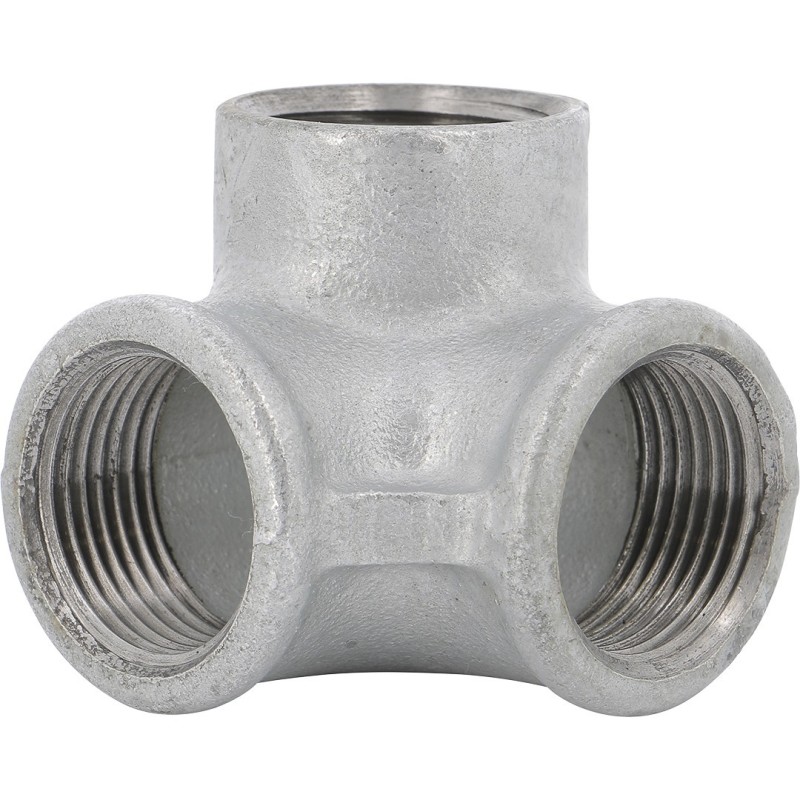 Raccord fonte malléable galvanisé fileté Distributeur femelle à coude - 1/2" - Galvanisée / Galva
