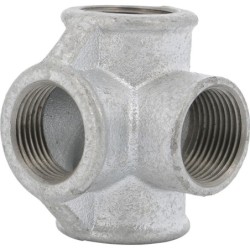 Raccord fonte malléable galvanisé fileté Distributeur femelle à Té - 1" - Galvanisée / Galva