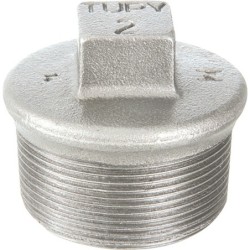Raccord fonte malléable galvanisé fileté Bouchon mâle avec bourrelet - 3/4" - Galvanisée / Galva