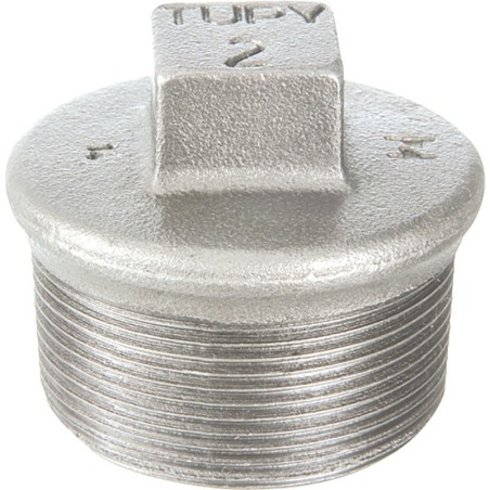 Raccord fonte malléable galvanisé fileté Bouchon mâle avec bourrelet - 1"1/4 - Galvanisée / Galva