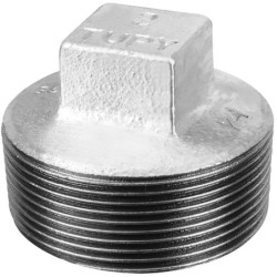 Raccord fonte malléable galvanisé fileté Bouchon mâle sans bourrelet - 1" - Galvanisée / Galva