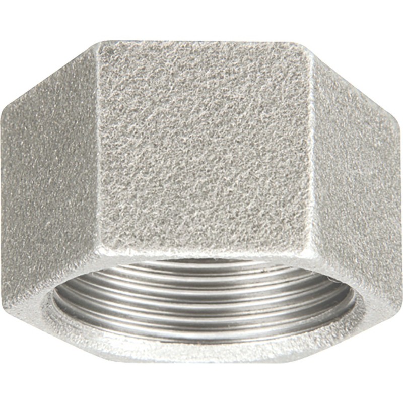 Raccord fonte malléable galvanisé fileté Bouchon femelle hexagonale - 1"1/4 - Galvanisée / Galva