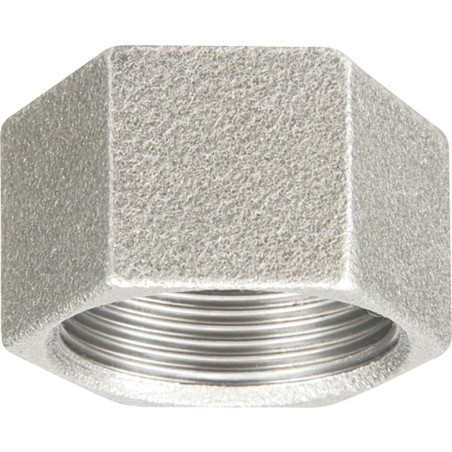 Raccord fonte malléable galvanisé fileté Bouchon femelle hexagonale - 1"1/4 - Galvanisée / Galva