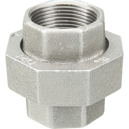 Raccord fonte malléable galvanisé fileté Manchons union femelle à joint plat - 2"1/2 - Brute / Noire