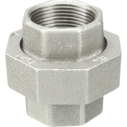 Raccord fonte malléable galvanisé fileté Manchons union femelle à joint plat - 1/4" - Galvanisée / Galva