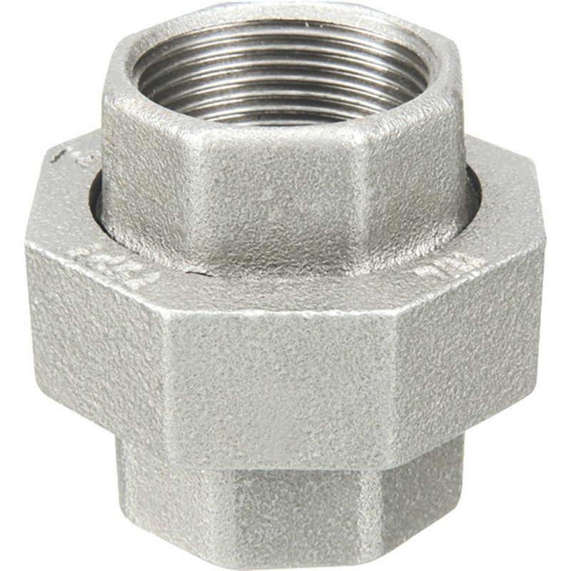 Raccord fonte malléable galvanisé fileté Manchon union femelle conique - 1"1/4 - Galvanisée / Galva