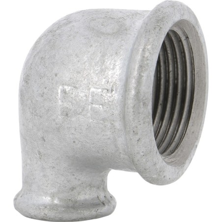 Raccord fonte malléable galvanisé fileté Coude réduit femelle - Galvanisée / Galva - 3/4" - 1/2"