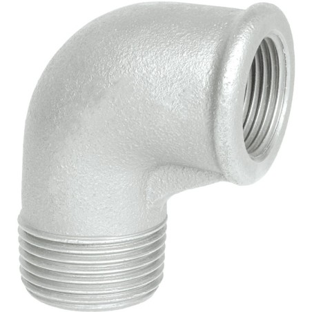 Raccord fonte malléable galvanisé fileté Coude réduit femelle mâle - Galvanisée / Galva - 3/4" - 1/2"