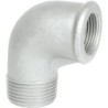 Raccord fonte malléable galvanisé fileté Coude réduit femelle mâle - Galvanisée / Galva - 3/4" - 1/2"