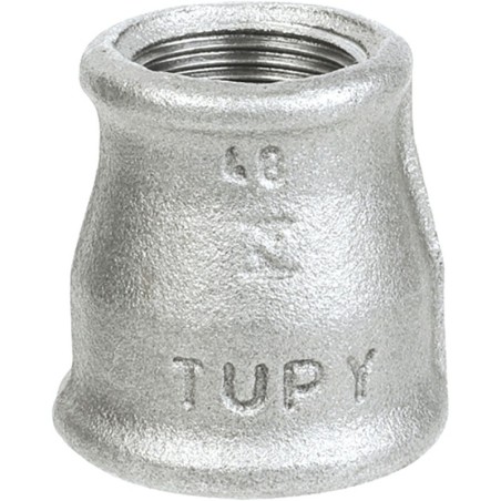 Raccord fonte galvanisé malléable fileté Manchon réduit femelle - Galvanisée / Galva - 2"1/2 - 1"1/2