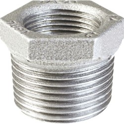 Raccord fonte galvanisé malléable fileté Manchon réduit mâle et femelle - Galvanisée / Galva - 1"1/4 - 3/4"