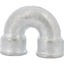 Raccord fonte malléable galvanisé fileté courbe FF double 180° - 1/2" - Galvanisée / Galva