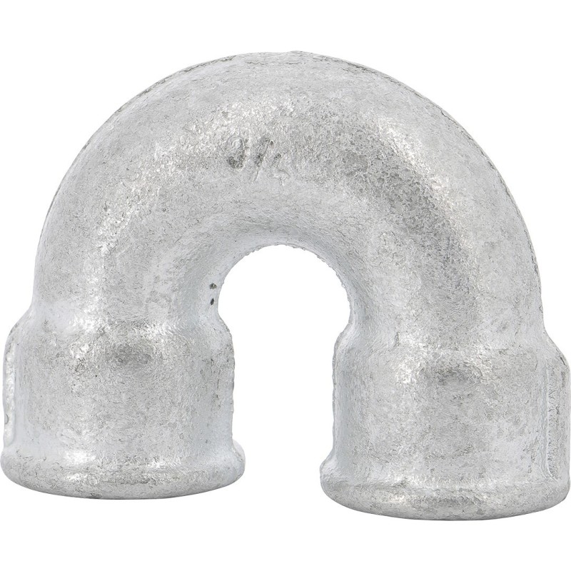 Raccord fonte malléable galvanisé fileté courbe FF double 180° - 1" - Galvanisée / Galva